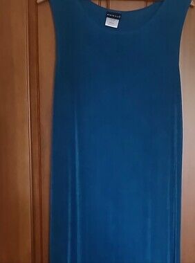 Vintage Citiknit Size M Blue Sleeveless Flowy Dress